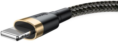 KABEL USB-A / Lightning iPhone Baseus Cafule CALKLF-BV1 100cm Apple 2.4A CZARNO-ZŁOTY W OPLOCIE KABEL USB-A / Lightning iPhone Baseus Cafule CALKLF-BV1 100cm Apple 2.4A CZARNO-ZŁOTY W OPLOCIE