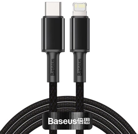 KABEL USB-C / Lightning iPhone Baseus Cafule CATLGD-A01 2m 20W PD Quick Charging CZARNY W OPLOCIE KABEL USB-C / Lightning iPhone Baseus Cafule CATLGD-A01 2m 20W PD Quick Charging CZARNY W OPLOCIE