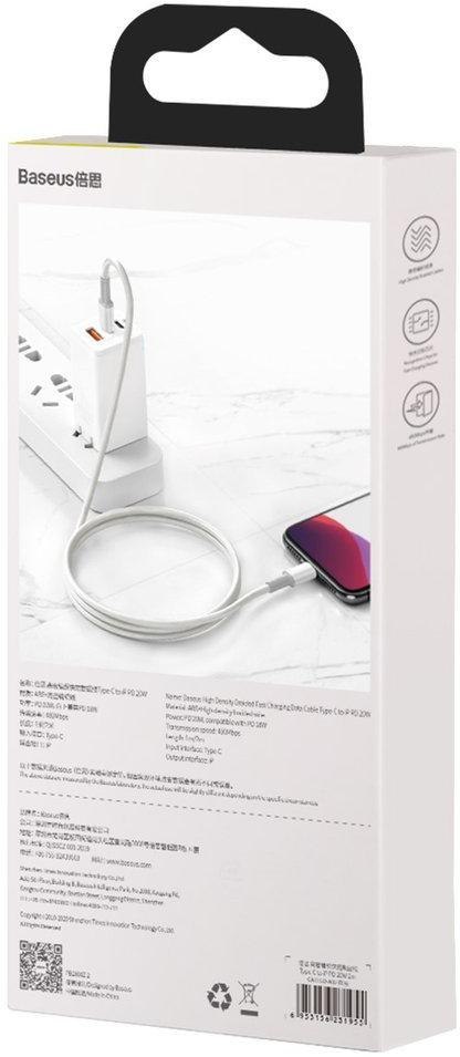 KABEL USB-C / Lightning iPhone Baseus Cafule CATLGD-A02 2m 20W PD Quick Charging BIAŁY W OPLOCIE KABEL USB-C / Lightning iPhone Baseus Cafule CATLGD-A02 2m 20W PD Quick Charging BIAŁY W OPLOCIE