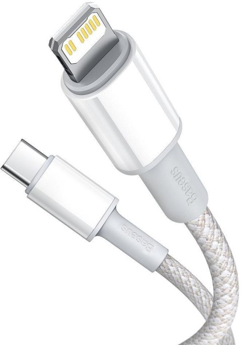 KABEL USB-C / Lightning iPhone Baseus Cafule CATLGD-A02 2m 20W PD Quick Charging BIAŁY W OPLOCIE KABEL USB-C / Lightning iPhone Baseus Cafule CATLGD-A02 2m 20W PD Quick Charging BIAŁY W OPLOCIE