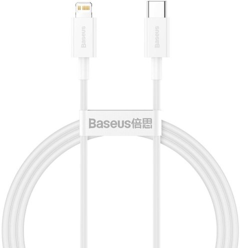 KABEL USB-C / Lightning iPhone Baseus Superior CATLYS-A02 1m 20W PD Quick Charging BIAŁY PREMIUM KABEL USB-C / Lightning iPhone Baseus Superior CATLYS-A02 1m 20W PD Quick Charging BIAŁY PREMIUM