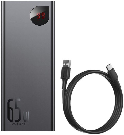 Powerbank Baseus Adaman Digital Display PPIMDA-D01 20000mAh 65W PD QC 3.0 2x USB-A 1x USB-C + KABEL Powerbank Baseus Adaman Digital Display PPIMDA-D01 20000mAh 65W PD QC 3.0 2x USB-A 1x USB-C + KABEL