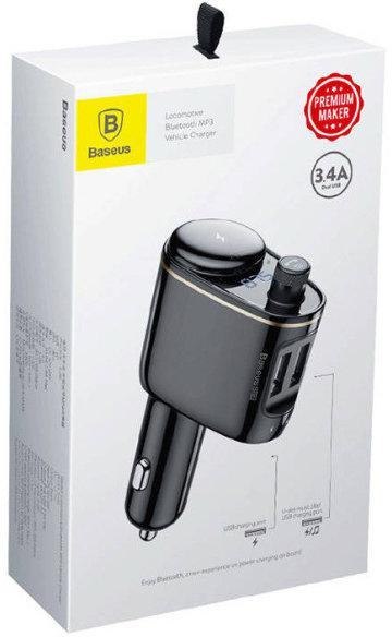 TRANSMITER FM ŁADOWARKA SAMOCHODOWA Baseus Enjoy S-06 3.4A 2x USB-A BT 4.2 TRANSMITER FM ŁADOWARKA SAMOCHODOWA Baseus Enjoy S-06 3.4A 2x USB-A BT 4.2