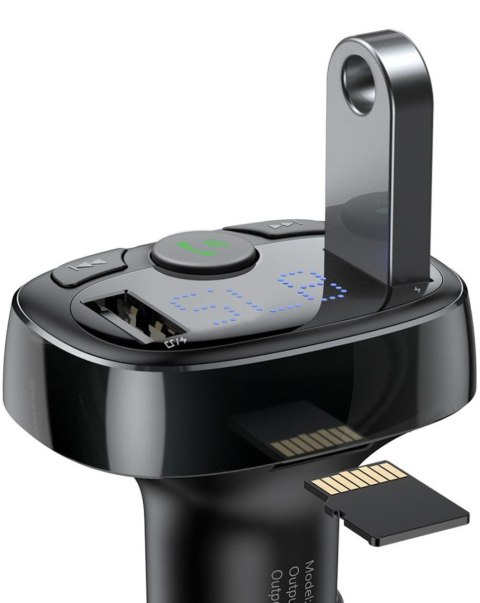 TRANSMITER FM ŁADOWARKA SAMOCHODOWA Baseus Enjoy S-09A 3.4A 2x USB-A microSD BT 4.2 TRANSMITER FM ŁADOWARKA SAMOCHODOWA Baseus Enjoy S-09A 3.4A 2x USB-A microSD BT 4.2
