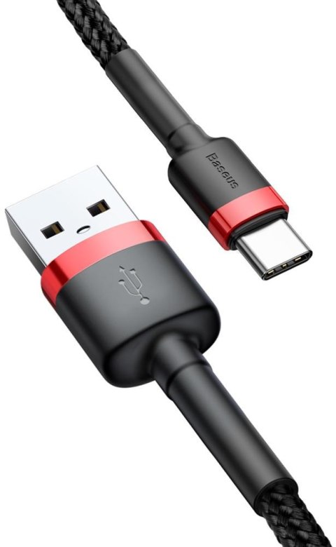KABEL USB-A / USB-C Baseus Cafule CATKLF-A91 50cm 3A QC 3.0 CZARNO-CZERWONY W OPLOCIE KABEL USB-A / USB-C Baseus Cafule CATKLF-A91 50cm 3A QC 3.0 CZARNO-CZERWONY W OPLOCIE
