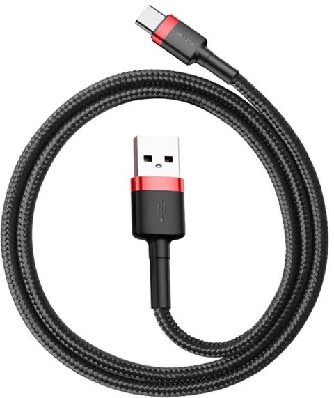 KABEL USB-A / USB-C Baseus Cafule CATKLF-A91 50cm 3A QC 3.0 CZARNO-CZERWONY W OPLOCIE KABEL USB-A / USB-C Baseus Cafule CATKLF-A91 50cm 3A QC 3.0 CZARNO-CZERWONY W OPLOCIE