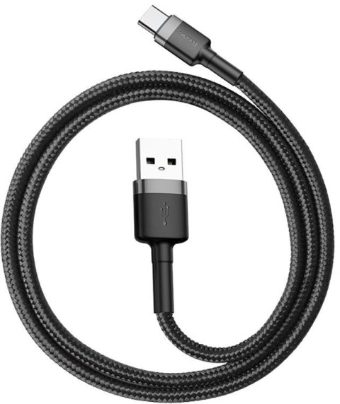 KABEL USB-A / USB-C Baseus Cafule CATKLF-BG1 100cm 3A QC 3.0 CZARNO-SZARY W NYLONOWYM OPLOCIE KABEL USB-A / USB-C Baseus Cafule CATKLF-BG1 100cm 3A QC 3.0 CZARNO-SZARY W NYLONOWYM OPLOCIE