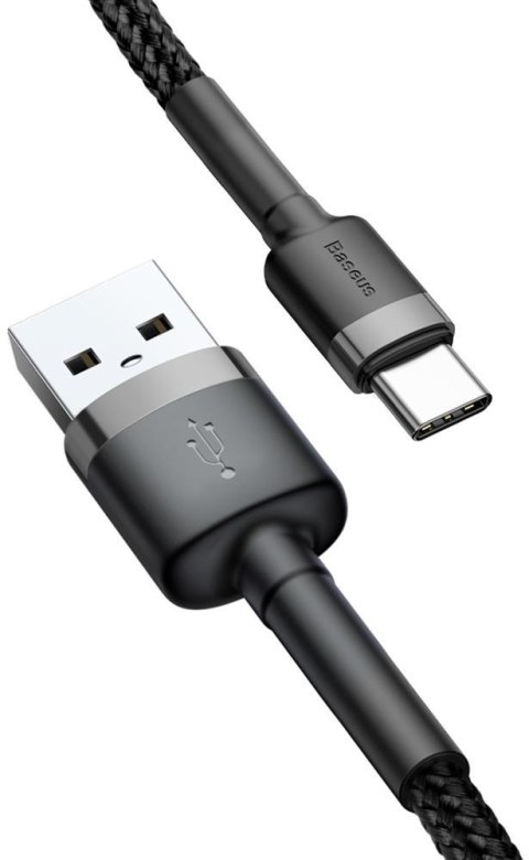 KABEL USB-A / USB-C Baseus Cafule CATKLF-BG1 100cm 3A QC 3.0 CZARNO-SZARY W NYLONOWYM OPLOCIE KABEL USB-A / USB-C Baseus Cafule CATKLF-BG1 100cm 3A QC 3.0 CZARNO-SZARY W NYLONOWYM OPLOCIE