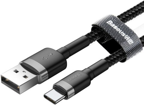 KABEL USB-A / USB-C Baseus Cafule CATKLF-BG1 100cm 3A QC 3.0 CZARNO-SZARY W NYLONOWYM OPLOCIE KABEL USB-A / USB-C Baseus Cafule CATKLF-BG1 100cm 3A QC 3.0 CZARNO-SZARY W NYLONOWYM OPLOCIE