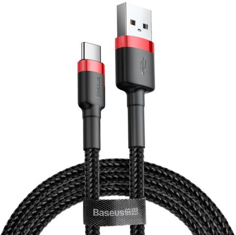 KABEL USB-A / USB-C Baseus Cafule CATKLF-C91 200cm 2A QC 3.0 CZARNO-CZERWONY W OPLOCIE KABEL USB-A / USB-C Baseus Cafule CATKLF-C91 200cm 2A QC 3.0 CZARNO-CZERWONY W OPLOCIE