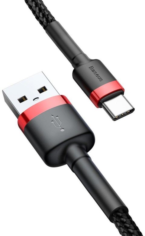 KABEL USB-A / USB-C Baseus Cafule CATKLF-U91 300cm 2A QC 3.0 CZARNO-CZERWONY W OPLOCIE KABEL USB-A / USB-C Baseus Cafule CATKLF-U91 300cm 2A QC 3.0 CZARNO-CZERWONY W OPLOCIE