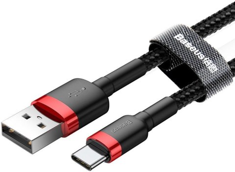KABEL USB-A / USB-C Baseus Cafule CATKLF-U91 300cm 2A QC 3.0 CZARNO-CZERWONY W OPLOCIE KABEL USB-A / USB-C Baseus Cafule CATKLF-U91 300cm 2A QC 3.0 CZARNO-CZERWONY W OPLOCIE