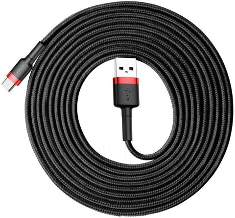 KABEL USB-A / USB-C Baseus Cafule CATKLF-U91 300cm 2A QC 3.0 CZARNO-CZERWONY W OPLOCIE KABEL USB-A / USB-C Baseus Cafule CATKLF-U91 300cm 2A QC 3.0 CZARNO-CZERWONY W OPLOCIE