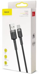 KABEL USB-A / USB-C Baseus Cafule CATKLF-UG1 300cm 3A QC 3.0 CZARNO-SZARY W NYLONOWYM OPLOCIE
