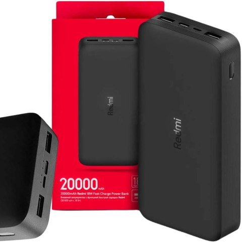 Powerbank Xiaomi 20000mAh Redmi 18W FastCharge Czarny Powerbank Xiaomi 20000mAh Redmi 18W FastCharge Czarny