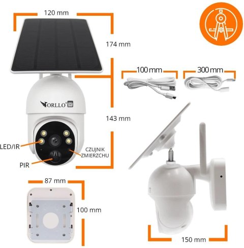 Kamera IP bezprzewodowa 4G LTE obrotowa z panelem solarnym Orllo TZ1 PRO Kamera IP bezprzewodowa 4G LTE obrotowa z panelem solarnym Orllo TZ1 PRO