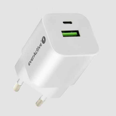 ŁADOWARKA SIECIOWA everActive GaN SC-390Q 30W 1xUSB-C 1xUSB-A PD PPS ŁADOWARKA SIECIOWA everActive GaN SC-390Q 30W 1xUSB-C 1xUSB-A PD PPS