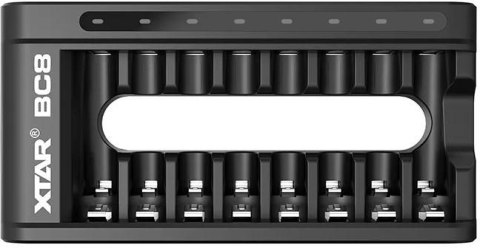 Ładowarka do akumulatorów cylindrycznych Li-ion 1,5V / Ni-MH AA / AAA Xtar BC8 Ładowarka do akumulatorów cylindrycznych Li-ion 1,5V / Ni-MH AA / AAA Xtar BC8