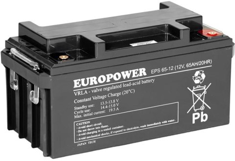 Akumulator AGM EUROPOWER serii EPS 12V 65Ah (Żywotność 8-12 lat) Akumulator AGM EUROPOWER serii EPS 12V 65Ah (Żywotność 8-12 lat)