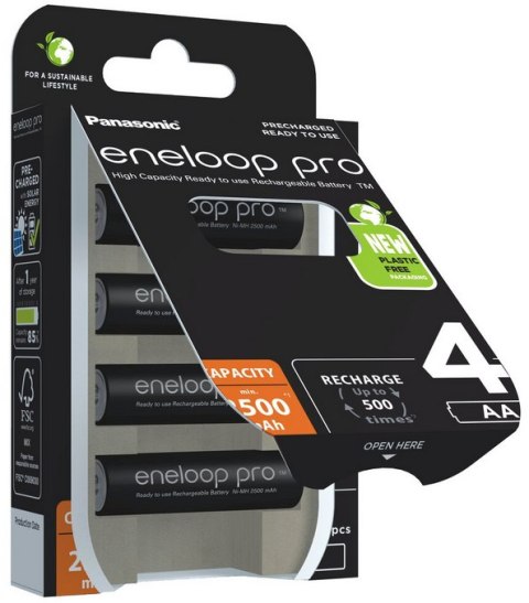 Akumulatorki R6 / AA Panasonic Eneloop PRO 2500mAh Ni-MH BK-3HCDE/4BE (blister 4 szt.) Akumulatorki R6 / AA Panasonic Eneloop PRO 2500mAh Ni-MH BK-3HCDE/4BE (blister 4 szt.)