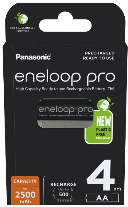 Akumulatorki R6 / AA Panasonic Eneloop PRO 2500mAh Ni-MH BK-3HCDE/4BE (blister 4 szt.) Akumulatorki R6 / AA Panasonic Eneloop PRO 2500mAh Ni-MH BK-3HCDE/4BE (blister 4 szt.)