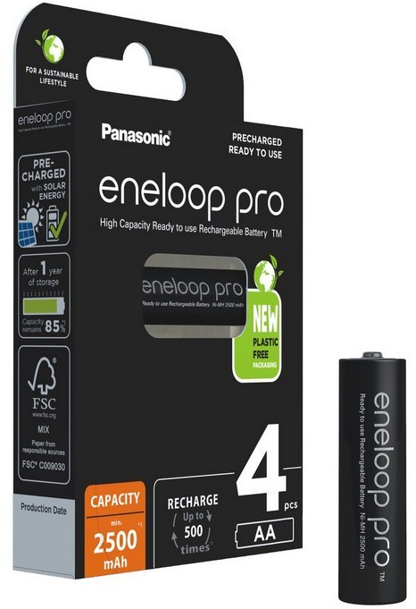 Akumulatorki R6 / AA Panasonic Eneloop PRO 2500mAh Ni-MH BK-3HCDE/4BE (blister 4 szt.) Akumulatorki R6 / AA Panasonic Eneloop PRO 2500mAh Ni-MH BK-3HCDE/4BE (blister 4 szt.)