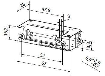 Elektrozaczep HARTTE XS12R seria XS 12V DC rewersyjny Elektrozaczep HARTTE XS12R seria XS 12V DC rewersyjny