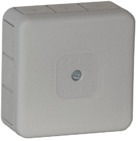 Puszka natynkowa pusta 12 wlotów VIPLAST VP-31 SZARA IP55 85x85x37mm 031-03 Puszka natynkowa pusta 12 wlotów VIPLAST VP-31 SZARA IP55 85x85x37mm 031-03