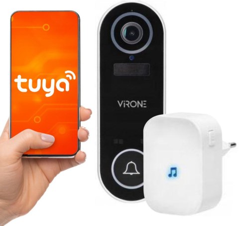 BEZPRZEWODOWY DZWONEK Z KAMERĄ WI-FI, TUYA VIRONE VDB-1 BEZPRZEWODOWY DZWONEK Z KAMERĄ WI-FI, TUYA VIRONE VDB-1