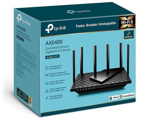 ROUTER TP-LINK ARCHER AX72 Wi-Fi 6 AX5400 ROUTER TP-LINK ARCHER AX72 Wi-Fi 6 AX5400