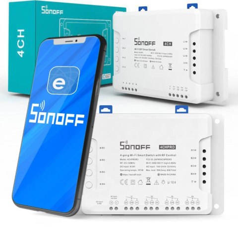 SONOFF sterownik 4-kanałowy 10A WiFi 4CHR3 SONOFF sterownik 4-kanałowy 10A WiFi 4CHR3