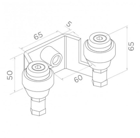 Uchwyt PSG 60.023 60mm górny do bram przesuwnych (2 rolki) Uchwyt PSG 60.023 60mm górny do bram przesuwnych (2 rolki)