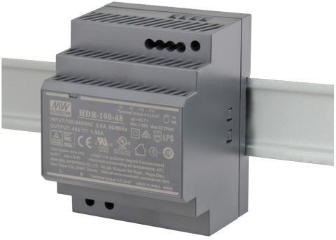 ZASILACZ IMPULSOWY NA SZYNĘ DIN MEAN WELL HDR-100-48 48V/100W/1.92A ZASILACZ IMPULSOWY NA SZYNĘ DIN MEAN WELL HDR-100-48 48V/100W/1.92A