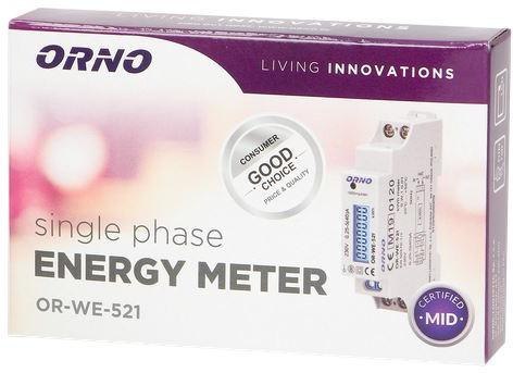 Licznik energii elektrycznej 1-fazowy ORNO OR-WE-521 Licznik energii elektrycznej 1-fazowy ORNO OR-WE-521