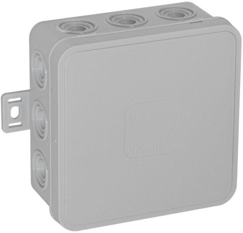 Puszka natynkowa pusta 12 wlotów VIPLAST V7 klik SZARA IP54 100x100x41mm 037-03 Puszka natynkowa pusta 12 wlotów VIPLAST V7 klik SZARA IP54 100x100x41mm 037-03