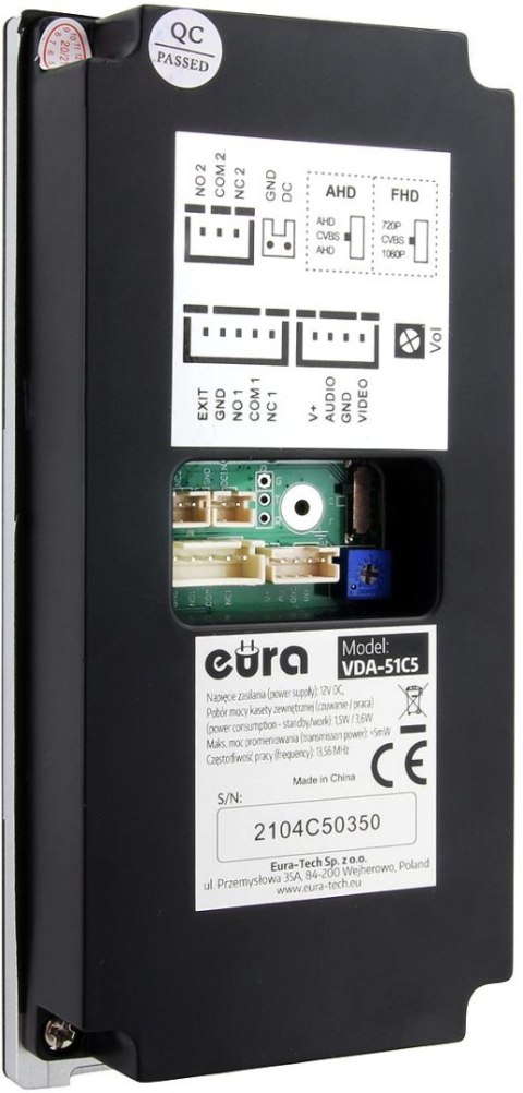 WIDEODOMOFON EURA VDP-99C5 czarny, WiFi, RFID, TUYA WIDEODOMOFON EURA VDP-99C5 czarny, WiFi, RFID, TUYA