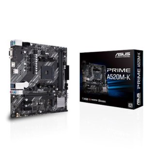 Asus | PRIME A520M-K | Rodzina procesorów AMD | Gniazdo procesora AM4 | DDR4 | Gniazda pamięci 2 | Obsługiwane interfejsy dysków