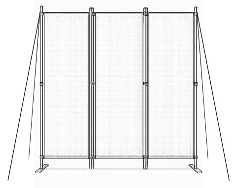 Składany parawan ogrodowy pokojowy 3-panelowy 167x164 cm szary MultiGarden