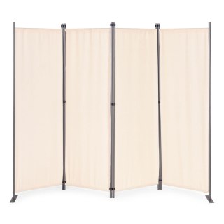 Składany parawan ogrodowy pokojowy 4-panelowy 167x216 cm beżowy MultiGarden