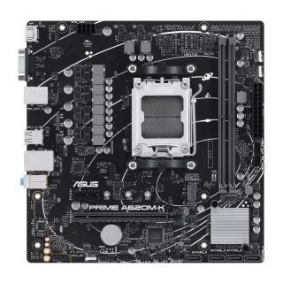 Asus | PRIME A620M-K | Rodzina procesora AMD | Gniazdo procesora AM5 | DDR5 DIMM | Sloty pamięci 2 | Obsługiwane interfejsy dysk