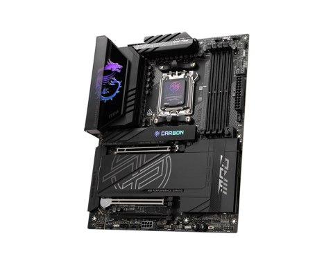 Rodzina procesorów MSI AMD | Gniazdo procesora AM5 | DDR5 UDIMM | Obsługiwane interfejsy dysków twardych SATA, M.2 | Liczba złąc