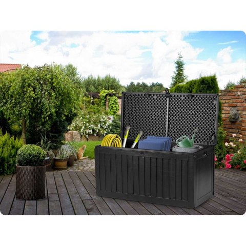 Skrzynia ogrodowa 270 l 109x51x55 cm czarna