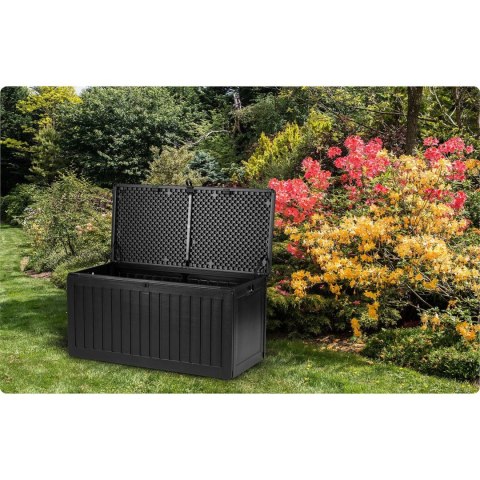 Skrzynia ogrodowa 270 l 109x51x55 cm czarna