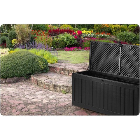 Skrzynia ogrodowa 270 l 109x51x55 cm czarna