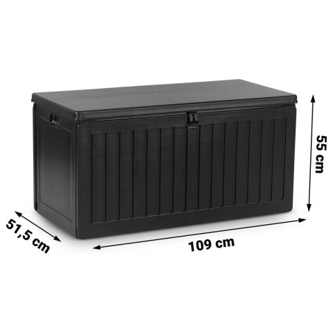 Skrzynia ogrodowa 270 l 109x51x55 cm czarna