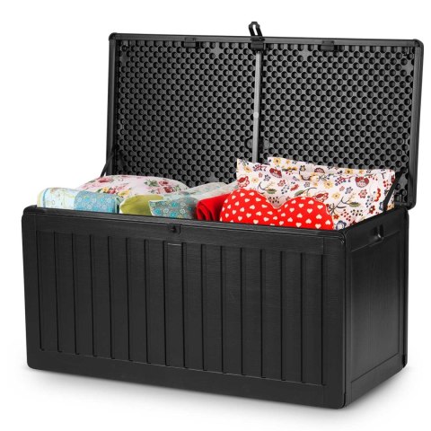 Skrzynia ogrodowa 270 l 109x51x55 cm czarna