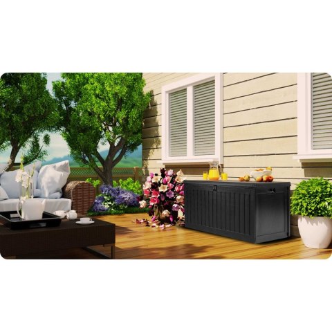 Skrzynia ogrodowa 270 l 109x51x55 cm czarna