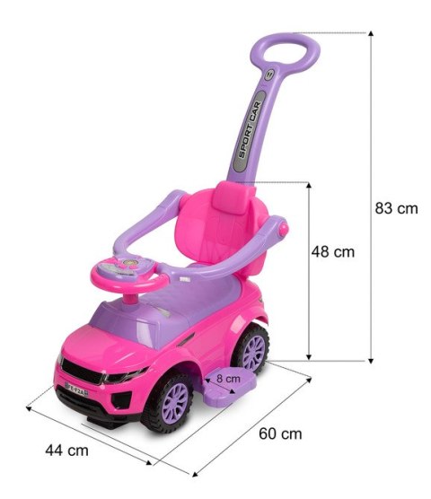 JEŹDZIK SPORT CAR PINK