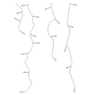 LAMPKI CHOINKOWE KURTYNA ŚWIETLNA ZEW 360 LED STEROWNIK TIMER ZIMNY BIAŁY KABEL TRANSPARENTNY