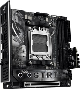 Asus | ROG STRIX X870-I GAMING WIFI | Rodzina procesorów AMD | Gniazdo procesora AM5 | DDR5 DIMM | Obsługiwane interfejsy dysków